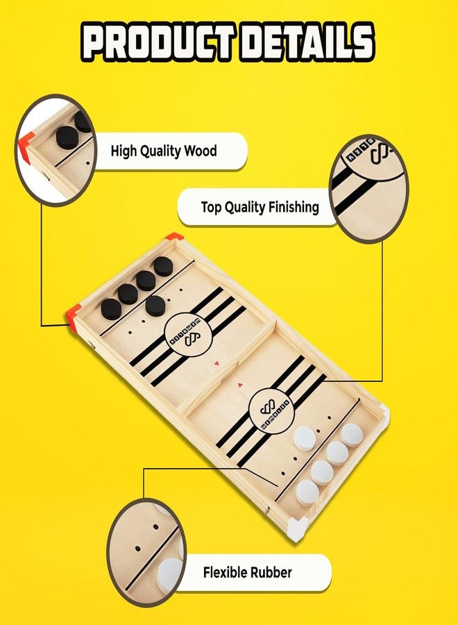 Wembley Fastest Finger First Board Game - Wooden String Hockey Sling Puck Indoor Toy for Kids 5+ Years - Image 5